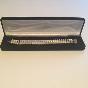 3 Strand White Freshwater Cultured Pearl Bracelet